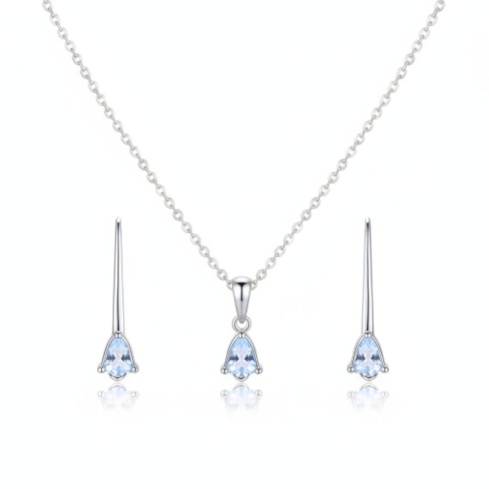 NWT Boho Iridescent Crystal Necklace Earrings Set!